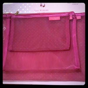 Isaac Mizrahi Mesh Travel Pouch (Pink/Polka Dots)